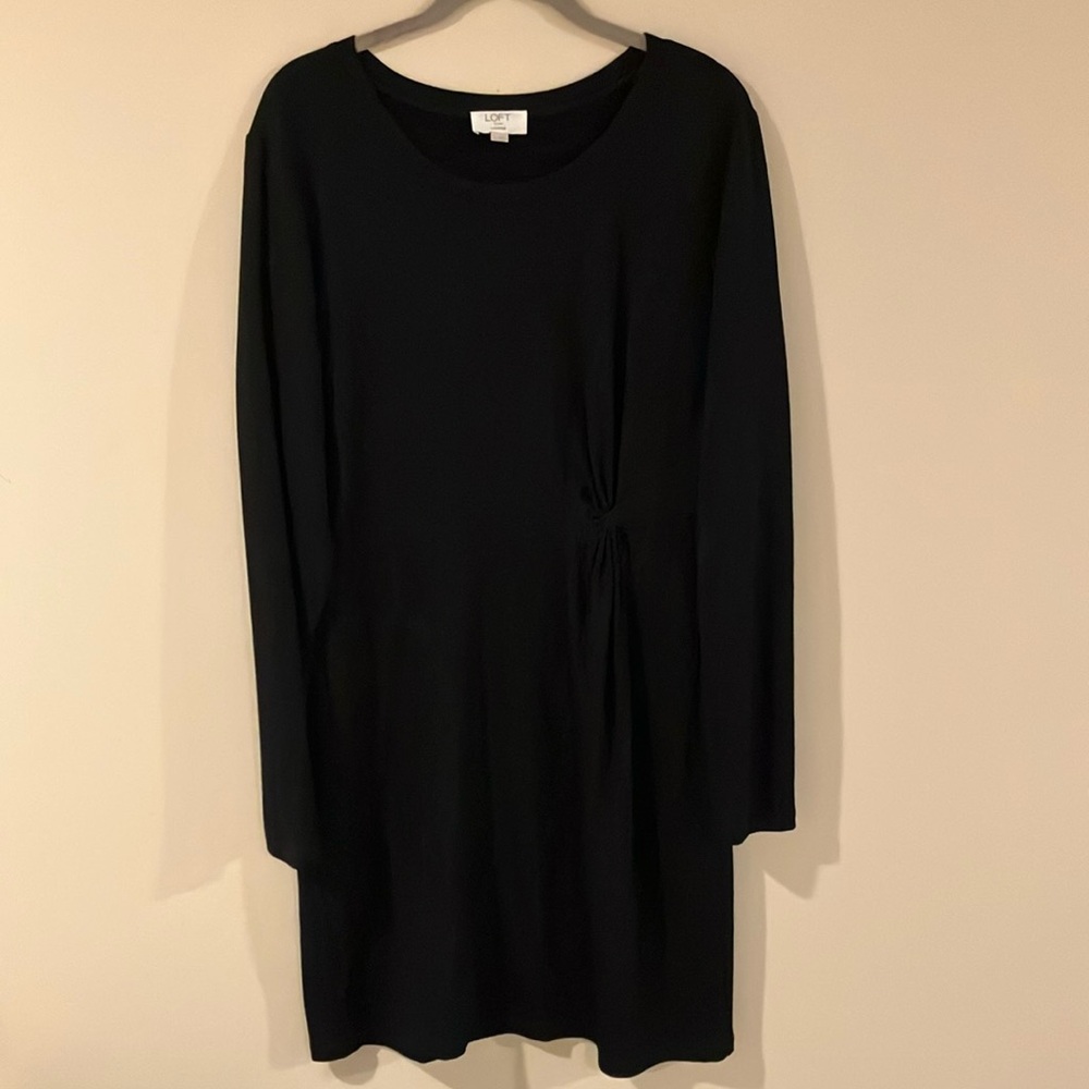 LOFT Elegant Black Long Sleeve Dress